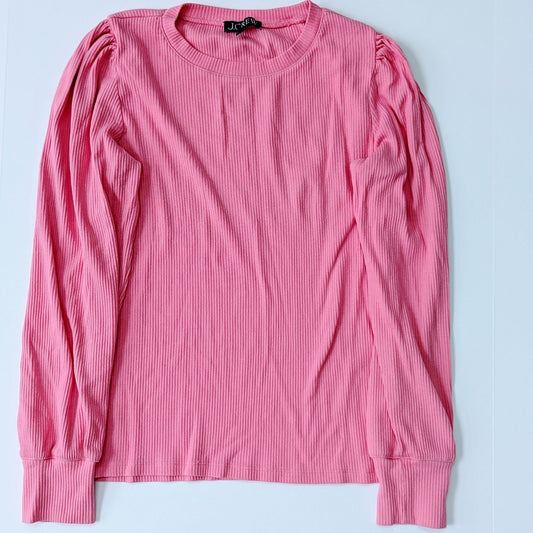 J.Crew Pointelle Pink Long Puffed Sleeve T-shirt Women Size M Cotton Modal Blend