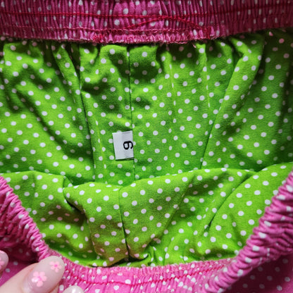 Beaux et Belles New Orleans 2-piece Pink & Green Polka Dot Flip Flops Set Size 6