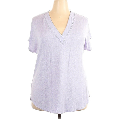 Lou & Grey Women's Purple V-neck Rayon Lounge Tee Size XL