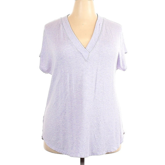 Lou & Grey Women's Purple V-neck Rayon Lounge Tee Size XL