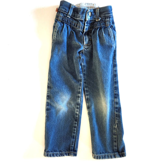 Lee	Vintage 1980s Girls High Waisted Pleated Retro Denim Blue Jeans Size 4T