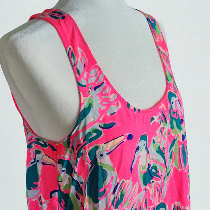 Lilly Pulitzer Women's Monterey Racerback Pink Toucan Tango Tank Top Shirt M