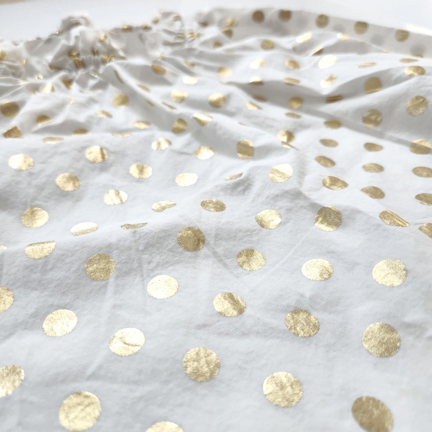 Crewcuts Shiny Gold Polka Dot Elaine Bubble Sleeve Cotton Blouse Girls Sz 10