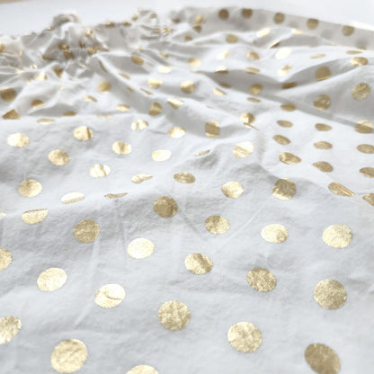 Crewcuts Shiny Gold Polka Dot Elaine Bubble Sleeve Cotton Blouse Girls Sz 10