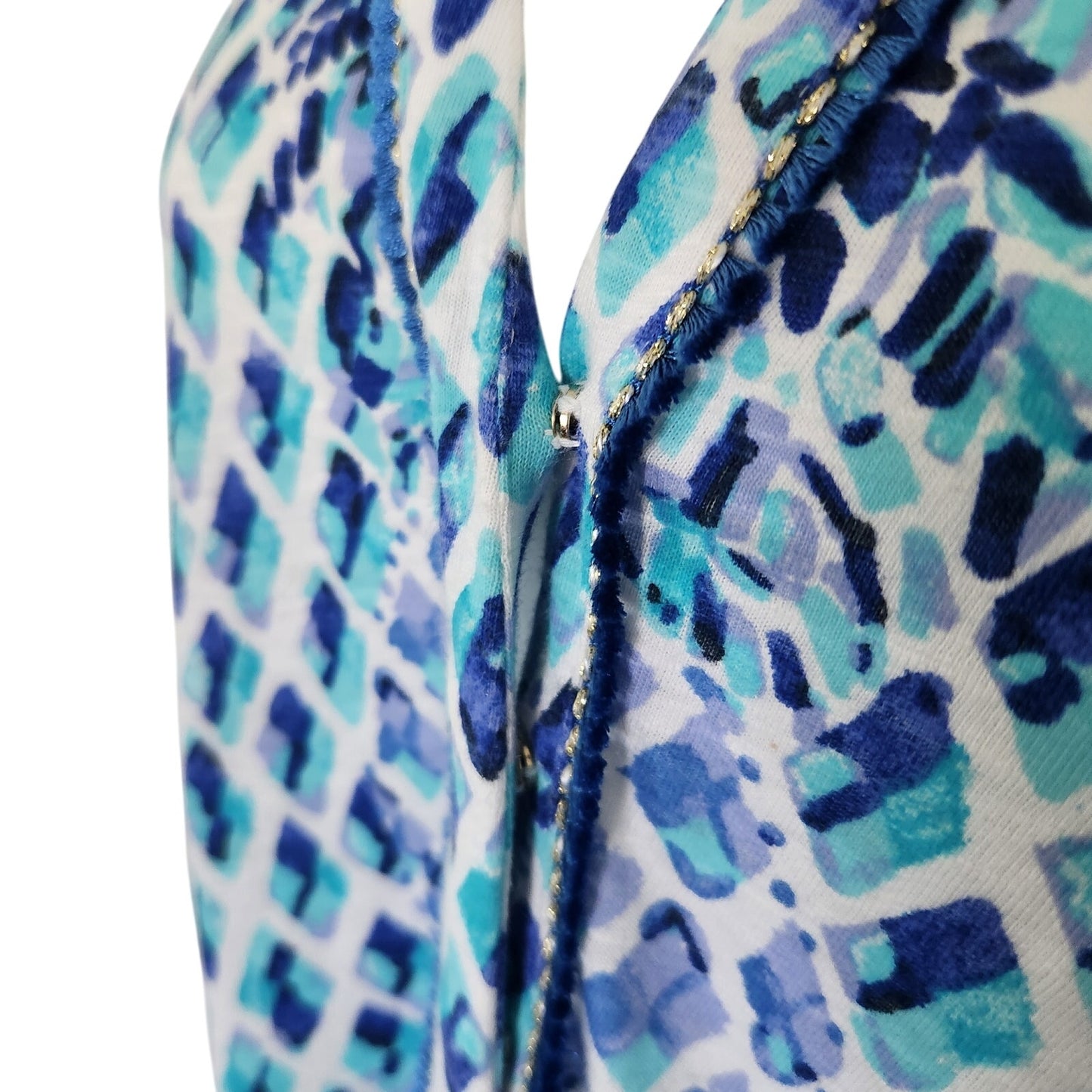 Lilly Pulitzer Aleece Joy Dress Oyster Bay Navy Ruffle Your Feathers Blue Pineapple Print Women's Size Large Long Sleeve Tunic