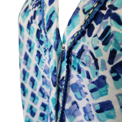 Lilly Pulitzer Aleece Joy Dress Oyster Bay Navy Ruffle Your Feathers Blue Pineapple Print Women's Size Large Long Sleeve Tunic