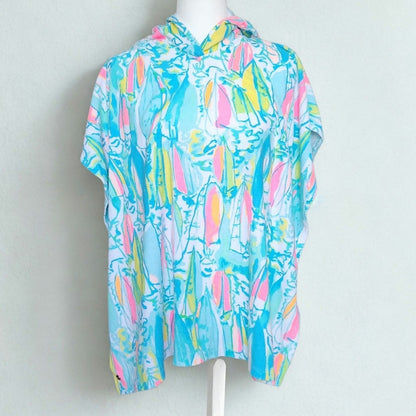 Lilly Pulitzer Girls Terry Lyra Hooded Swim Cover Up Beach Bae Size XL 12-14