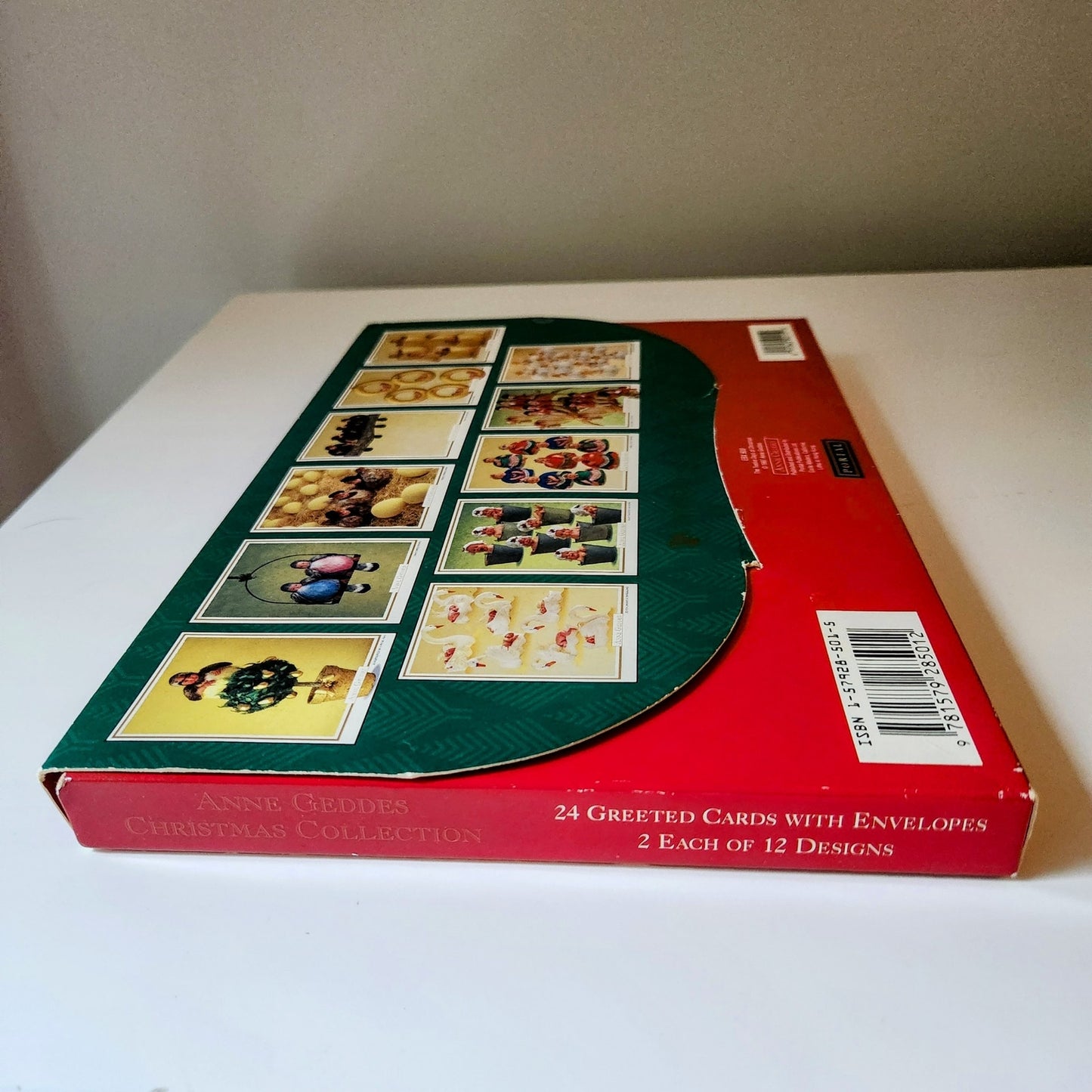 Anne Geddes Christmas Card Set – Vintage 1990s Greeting Cards Boxed Set – 24 Unused Cards w/ Envelopes – “Twelve Days of Christmas”