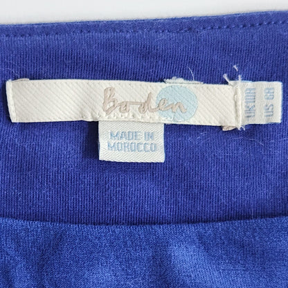 Boden Women's Blue Knee Length 3/4 Sleeve Jersey Stretch Dress Size 6