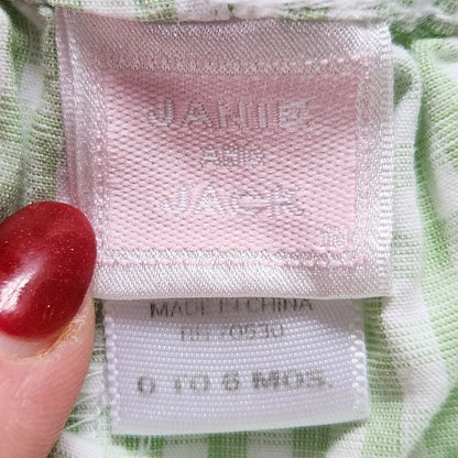 Janie and Jack Vintage Y2K 2000s Green Gingham Pedal Pushers Size 0 to 6 months