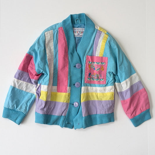 French Toast	by Lollytogs Vintage 1980s Turquoise Pink Easter Egg Jacket Size 6