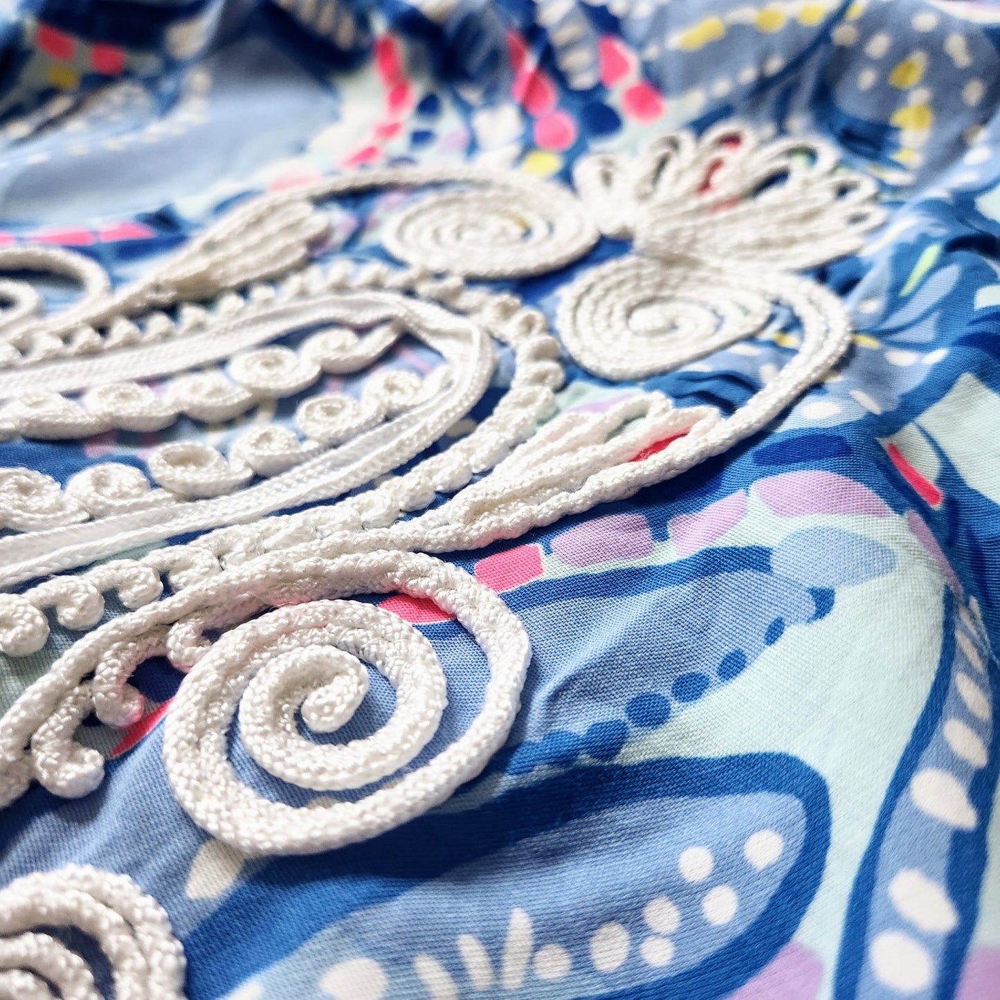Lilly Pulitzer Carlotta Shift Dress Blue Peri Pinch Corded Lace Women's Size 10 | Resort Wear