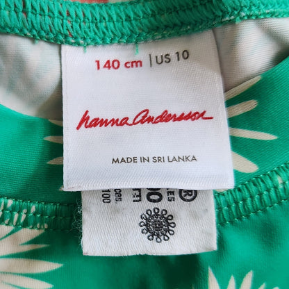 Hanna Andersson Mixie Rashguard White Daisy On Minty Green Size 10 | 140 cm