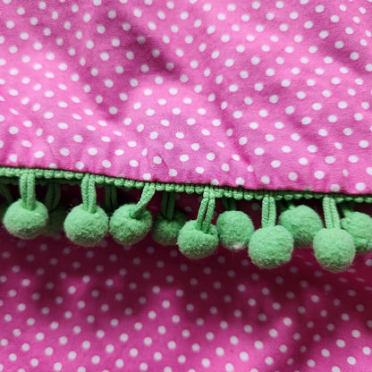 Beaux et Belles New Orleans 2-piece Pink & Green Polka Dot Flip Flops Set Size 6