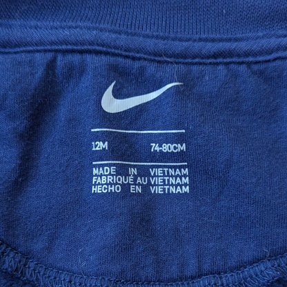Nike Infant Fleece Color Block Coverall Blue Turquoise Orange Sz 12 mos 74-80 cm