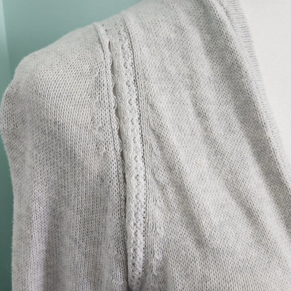 Lilly Pulitzer Martinique Long Fringe Hem Sweater Light Gray Women Size Small
