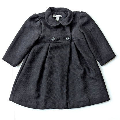 Jillian's Closet Baby Girls Black Dress Coat with Back Bow Size 24 months