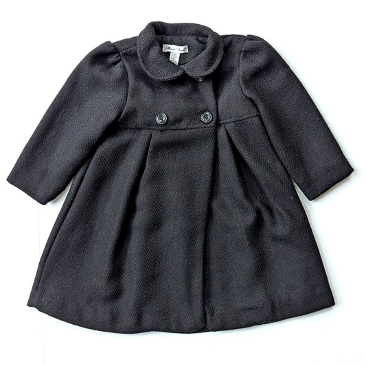 Jillian's Closet Baby Girls Black Dress Coat with Back Bow Size 24 months