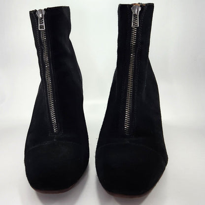 Madewell The Amalia Zip Ankle Boot in Suede True Black – Women's Size 10