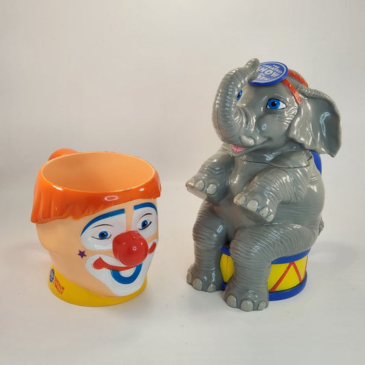 Ringling Brothers Barnum & Bailey Circus Clown & Elephant Plastic Flip Top Souvenir Cups	 | Home & Kids