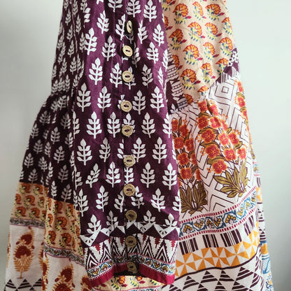 Khaadi Women's Bohemian Cotton Pom Pom Long Sleeve Flare Tunic Made in Pakistan Size 8
