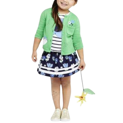 Gymboree Pocket Full of Posies Toddler Girls Green Turtle Cardigan Size 3T