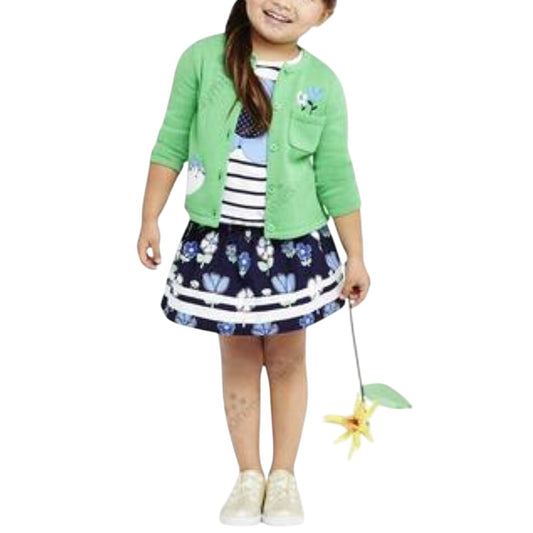 Gymboree Pocket Full of Posies Toddler Girls Green Turtle Cardigan Size 3T