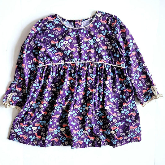 Hanna Andersson Girls Bird Woven Top Chateau Purple Size 14-16 | 160 cm