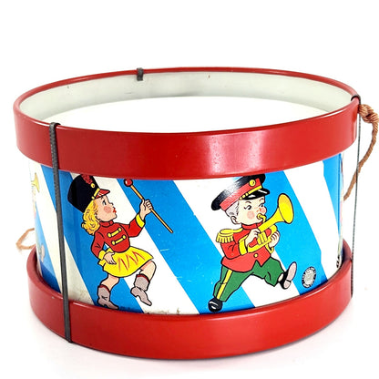 Vintage Ohio Art 6" Toy Drum 1950s Marching Band Collectible Kids Musical Toy