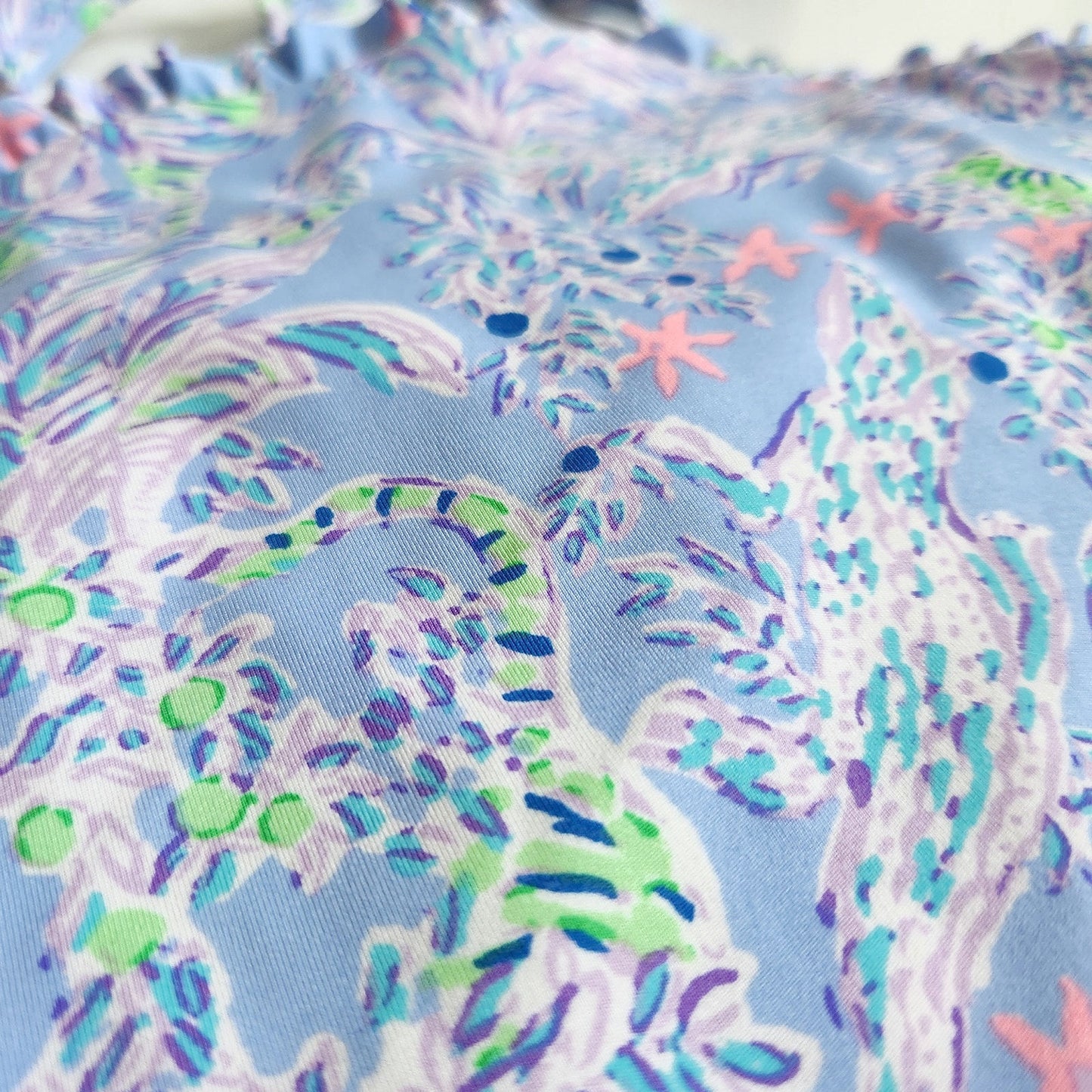 Lilly Pulitzer Luxletic Letitia Bra Tank in Blue Peri The Turtle Package Size M