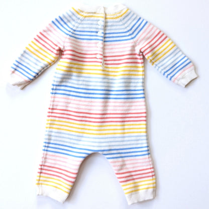 Little Me	Rainbow Striped Cotton Sweater Long Sleeve Bodysuit Size 6 months	EUC