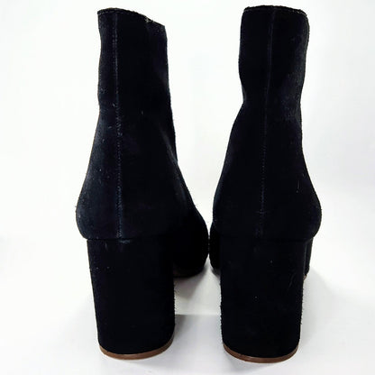 Madewell The Amalia Zip Ankle Boot in Suede True Black – Women's Size 10