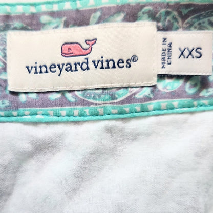 Vineyard Vines Embroidered Tiny Leaves Sleeveless Cotton Boho Romper Women's Size XXS