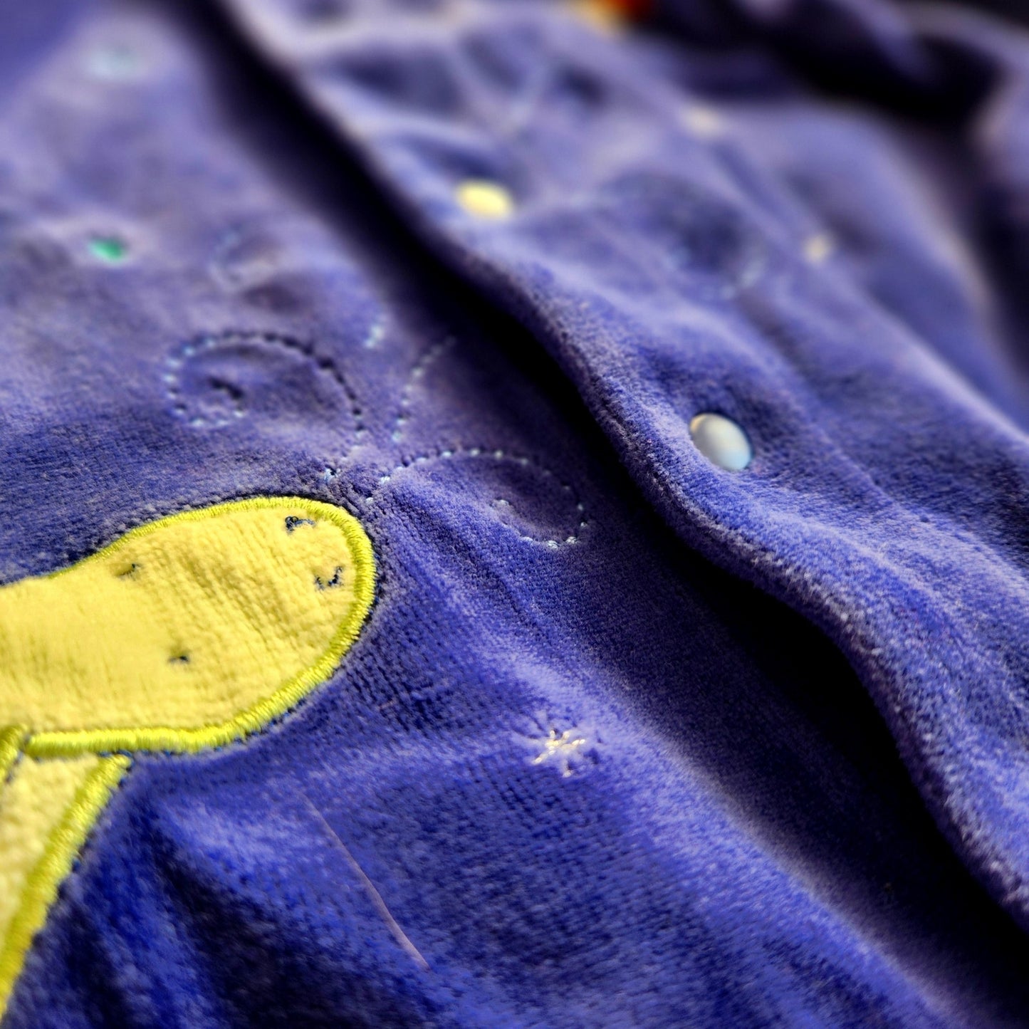 Carter's Vintage Y2K Blue Dragon & Knight Velour Footed Pajamas Sz 0-3 mos