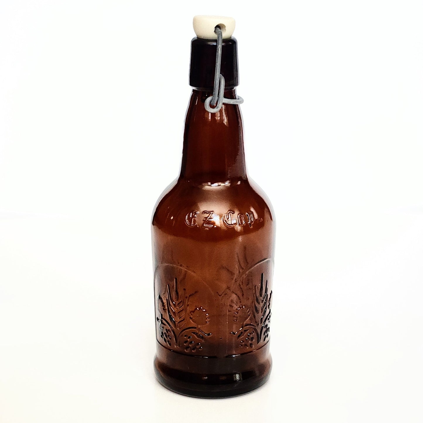 Vintage Dr JM McGillicudy's Sasparilla Brown Amber Embossed Glass Bottle EZ Cap