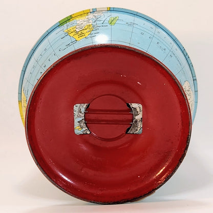 Mid-Century Vintage J. Chein & Co Tin Globe Bank Retro World Map Kids Coin Bank