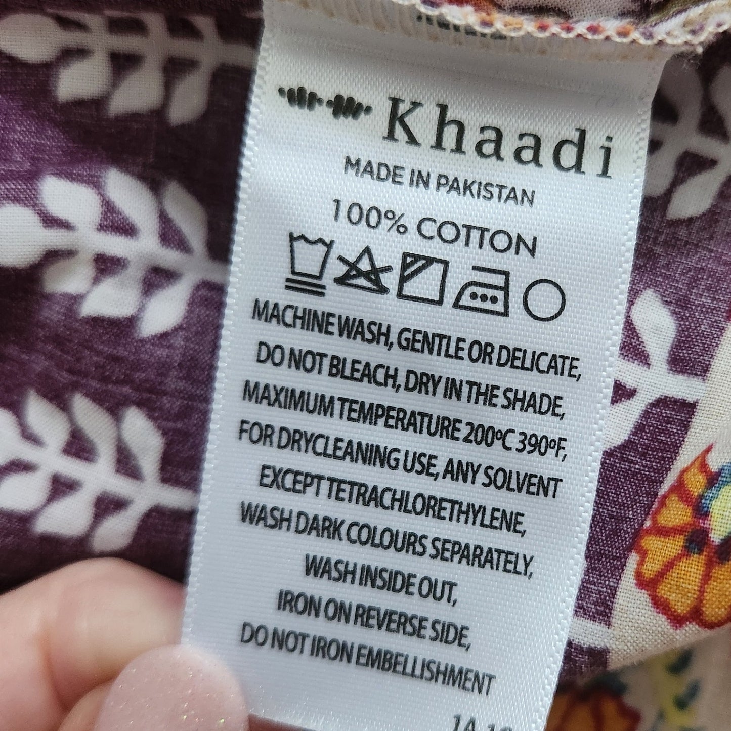 Khaadi Women's Bohemian Cotton Pom Pom Long Sleeve Flare Tunic Made in Pakistan Size 8