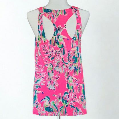 Lilly Pulitzer Women's Monterey Racerback Pink Toucan Tango Tank Top Shirt M