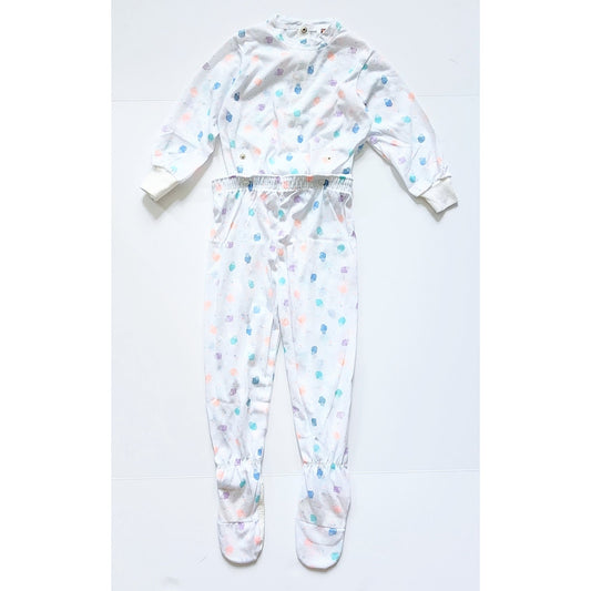 Carter's Toddler Vintage 80s Pajamas Long Sleeve Footies Pastel Ice Cream Cones Size 2T