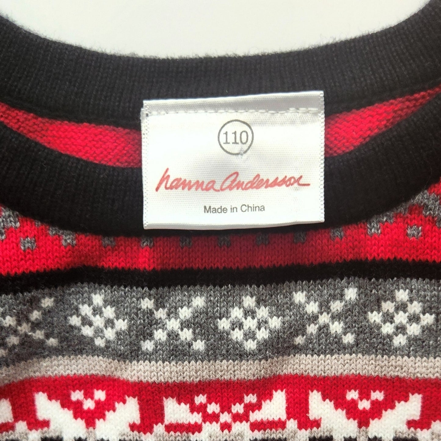 Hanna Andersson Snow & Tell Fair Isle Sweater Dress Grey Multi Size 5 | 110 cm