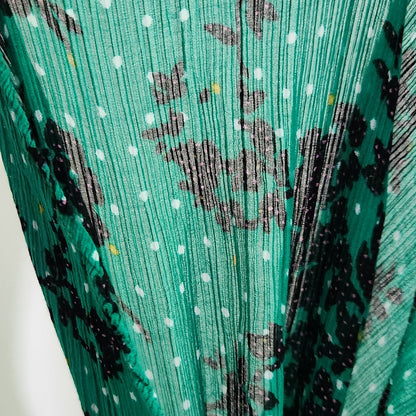 Caroll Paris Women's Green Crinkle Midi Dress Size 6 US | 38 EU