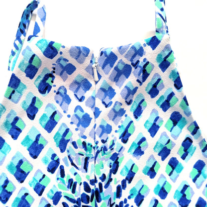 Lilly Pulitzer Women's Pearl Shift Romper Dress Blue White Pineapple Print Size 00