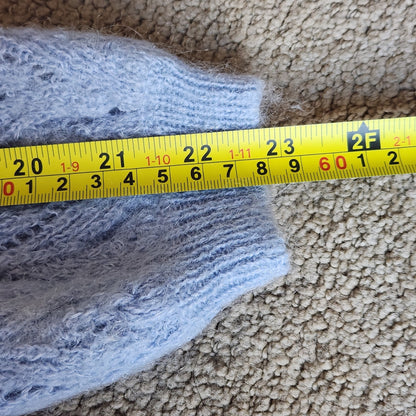 Sezane Women's Diane Jumper Mohair Bishop Sleeve Sweater Light Blue Size M