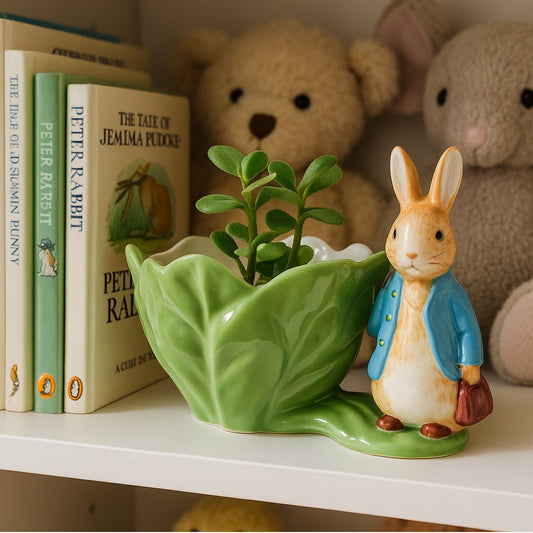 Vintage Beatrix Potter Peter Rabbit Cabbage Planter 1998 Teleflora Easter | Kids Home Decor
