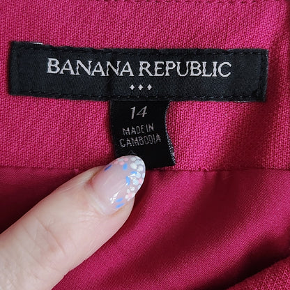 Banana Republic Ponte Seamed Pencil Skirt – Cerise Pink – Size 14 – NWT