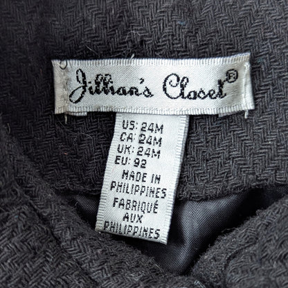 Jillian's Closet Baby Girls Black Dress Coat with Back Bow Size 24 months