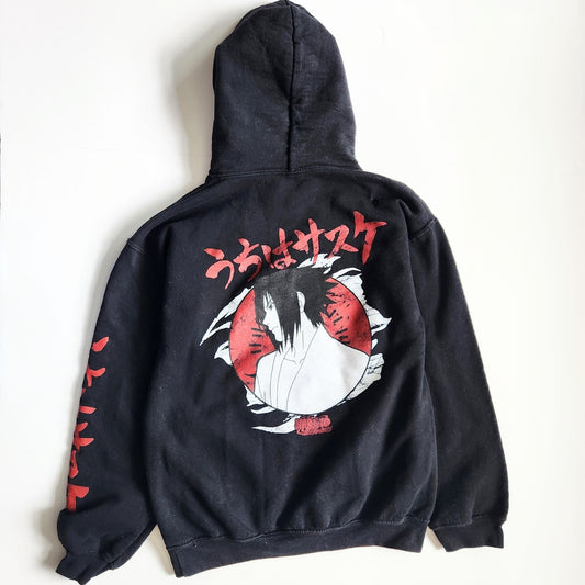 Sasuke Uchiha Naruto Shippuden Pullover Hoodie Sweatshirt Adult Sz S Small Anime