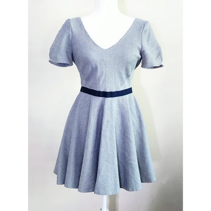 Z Spoke Zac Posen Lord & Taylor Blue & White Striped Dress Size 4