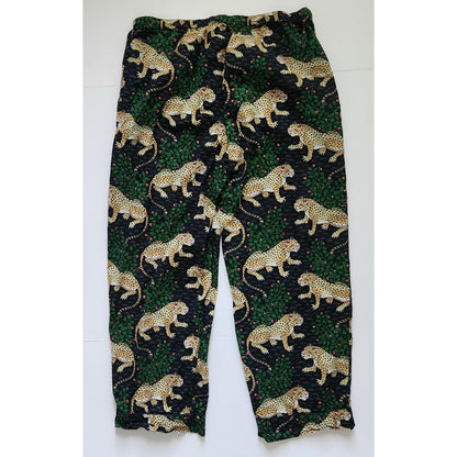 Printfresh Women's Cropped PJ Pajama Pants Organic Cotton Bagheera Print Size XL