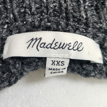 Madewell Pleat-Sleeve Pullover Sweater Ashland Slate | Italian Yarn Silk Blend Textured Knit | Women's Size XXS